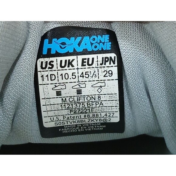 Hoka One One Clifton 8 Men’s 11D Max Cushion Running Shoes Blue Orange - Picture 12 of 12